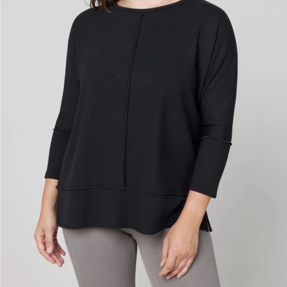 Spanx Perfect Length Top, Dolman 3/4 Sleeve Very Black - Picture 1 of 8